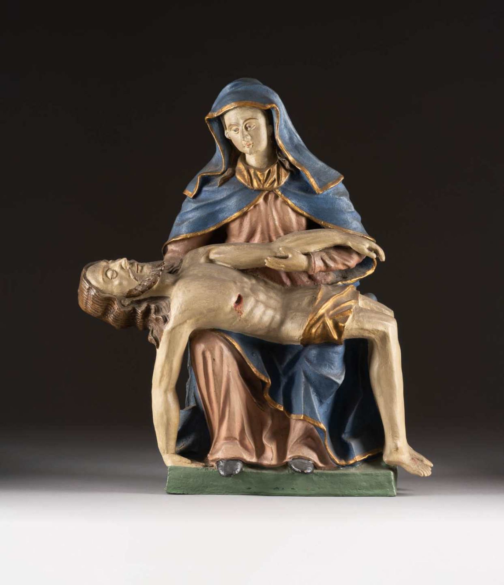 PIETA Wohl italienisch, 18./ 19. Jh. Terrakotta, roter Scherben, pol