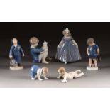 SECHS KINDERFIGUREN Dänemark, Royal Copenhagen, 20. Jh. Porzellan,