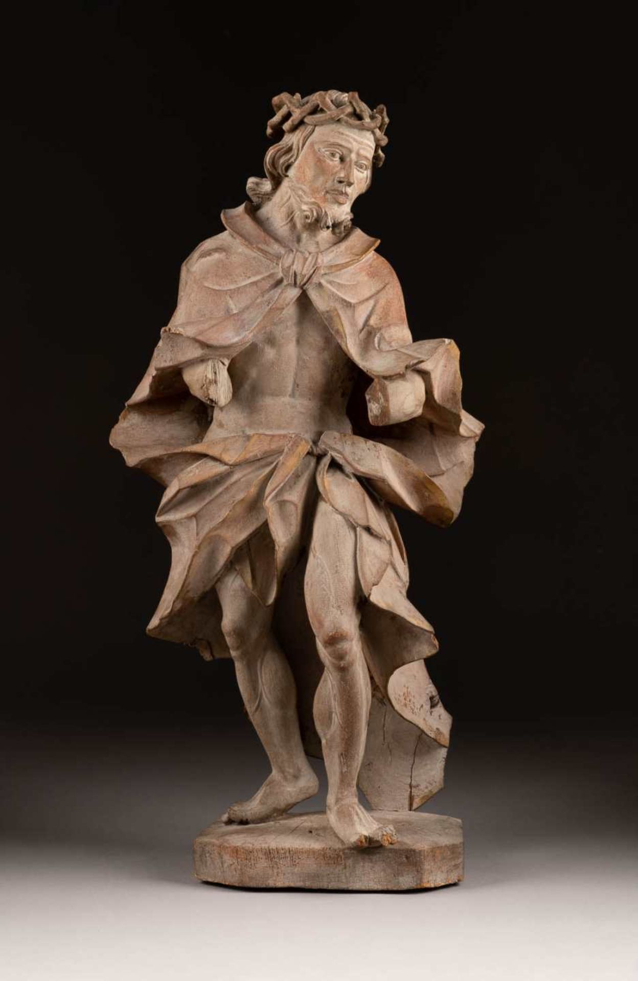 GROSSE FIGUR: CHRISTUS AN DER GEISSELSÄULE Süddeutsch, wohl Augsburg, um 1680