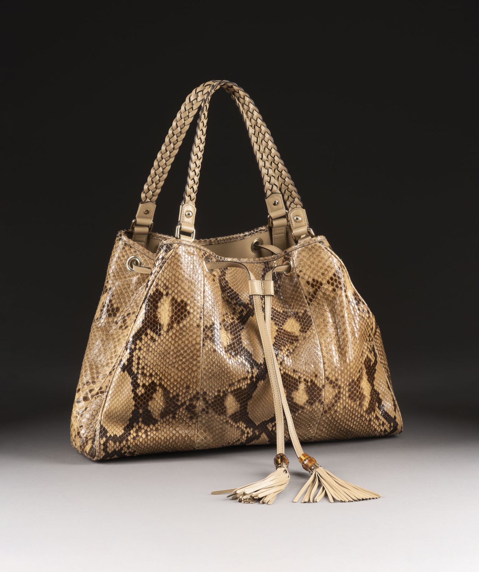 GUCCI PYTHON PEGGY KORDELZUG-SCHULTERTASCHE