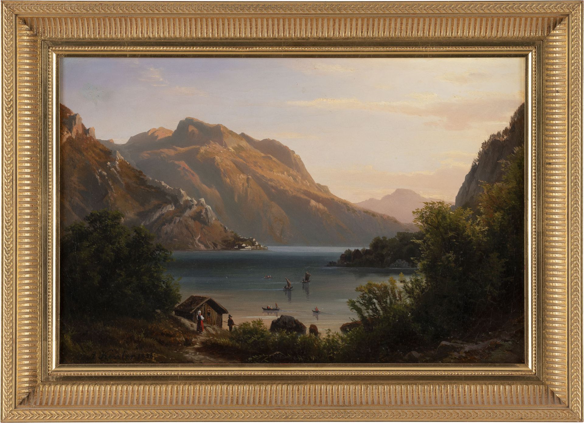 AUGUST FRIEDRICH KESSLER, BERGSEE BEI SONNENAUFGANG - Bild 3 aus 3