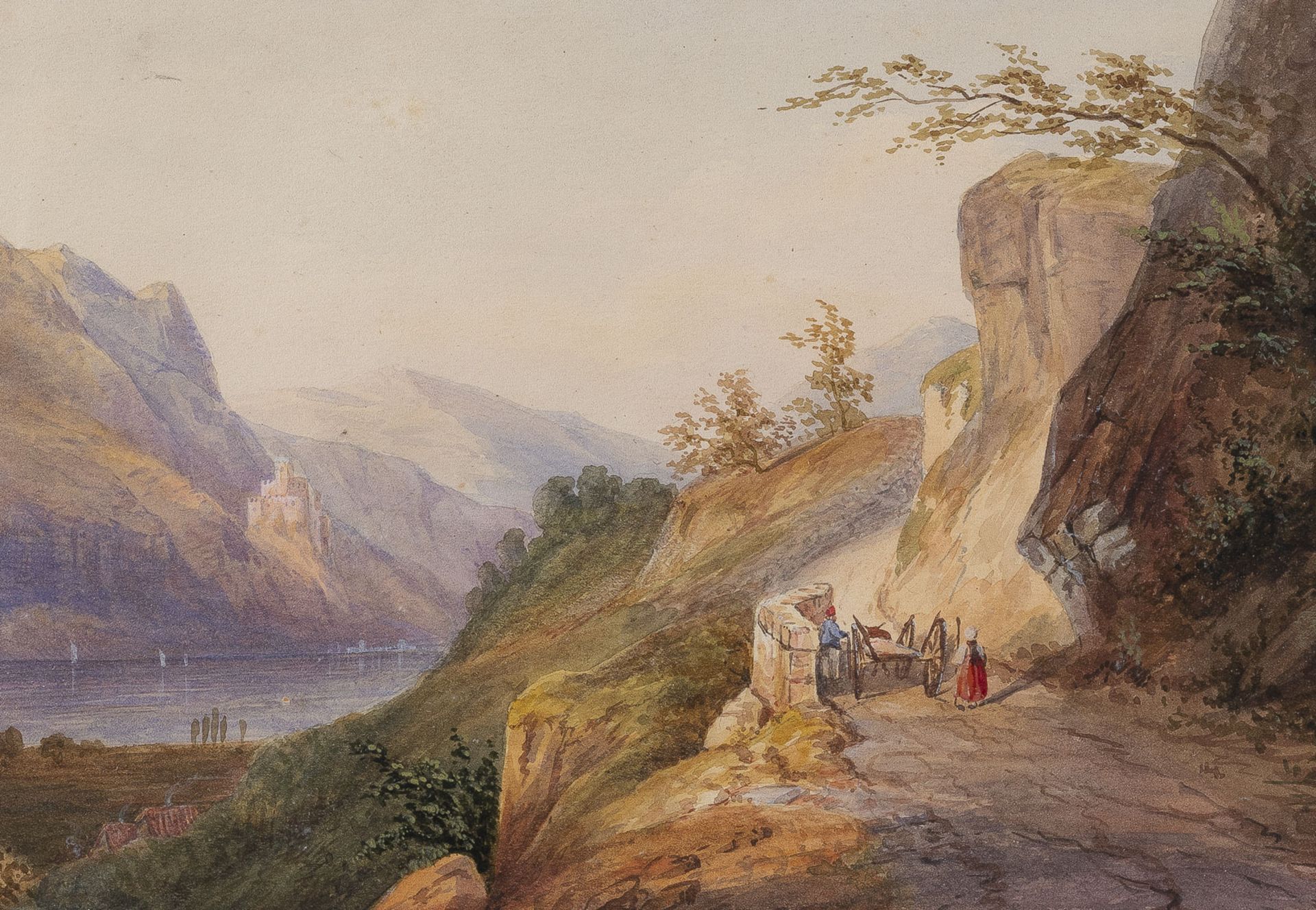 JOHANN ADOLF LASINSKY, LANDSCHAFT MIT BURG RHEINSTEIN