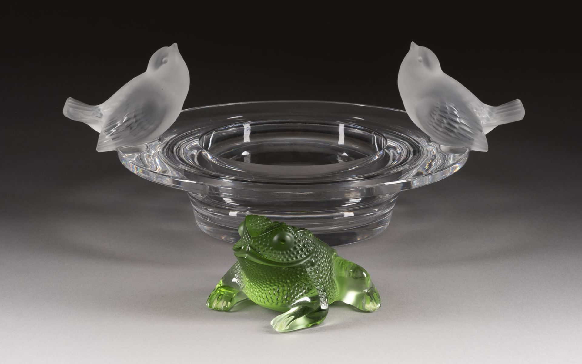 RENÉ LALIQUE ANBIETSCHALE UND FROSCH