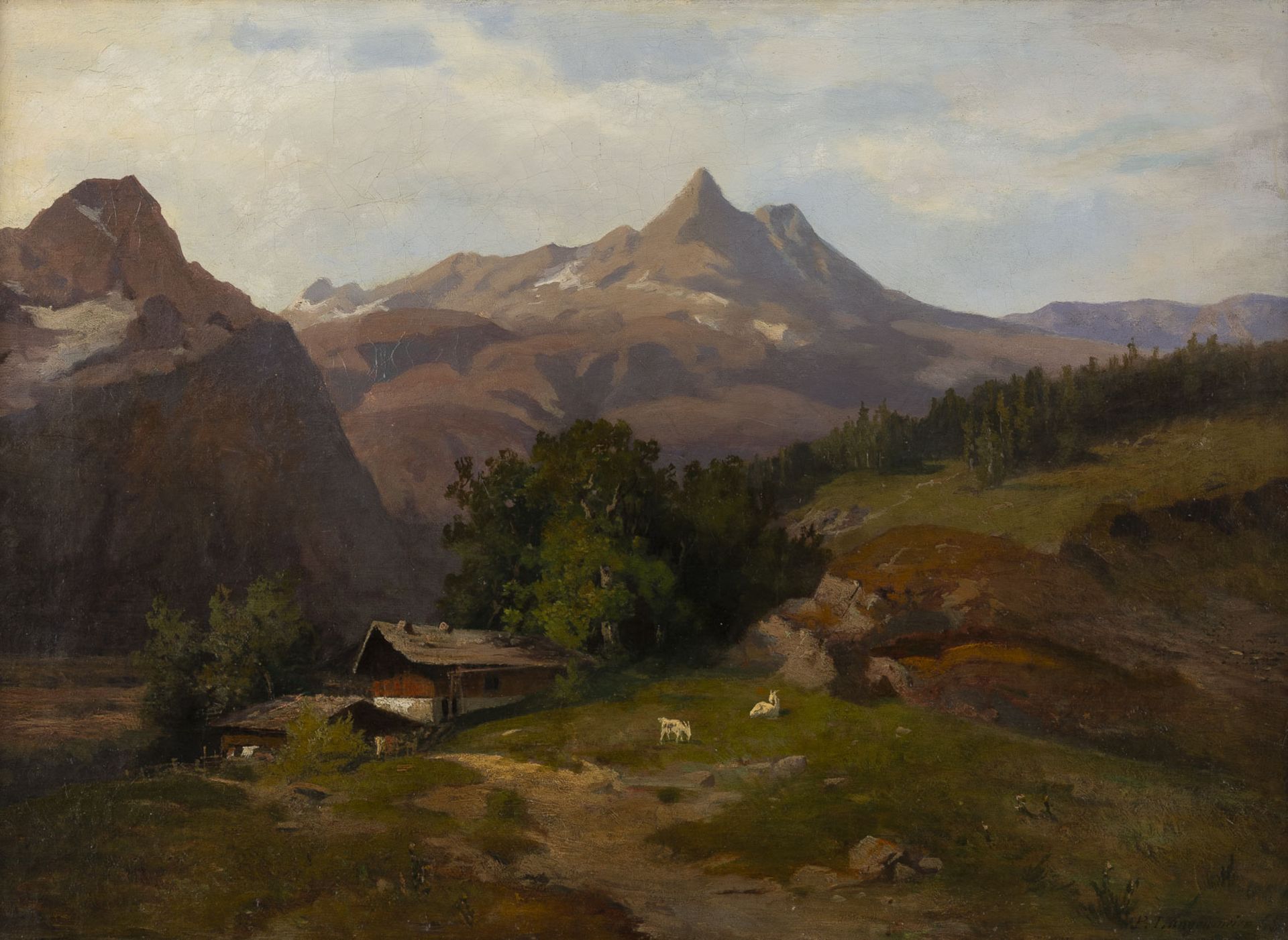 P. LANGENMEIER, ALM IN GEBIRGSLANDSCHAFT - Bild 2 aus 3