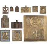 ZWEI TRIPTYCHA UND ELF BRONZE-IKONEN MIT DEM HEILIGEN NIKOLAUS VON MYRA UND DEM HEILIGEN NIKOLAUS VO