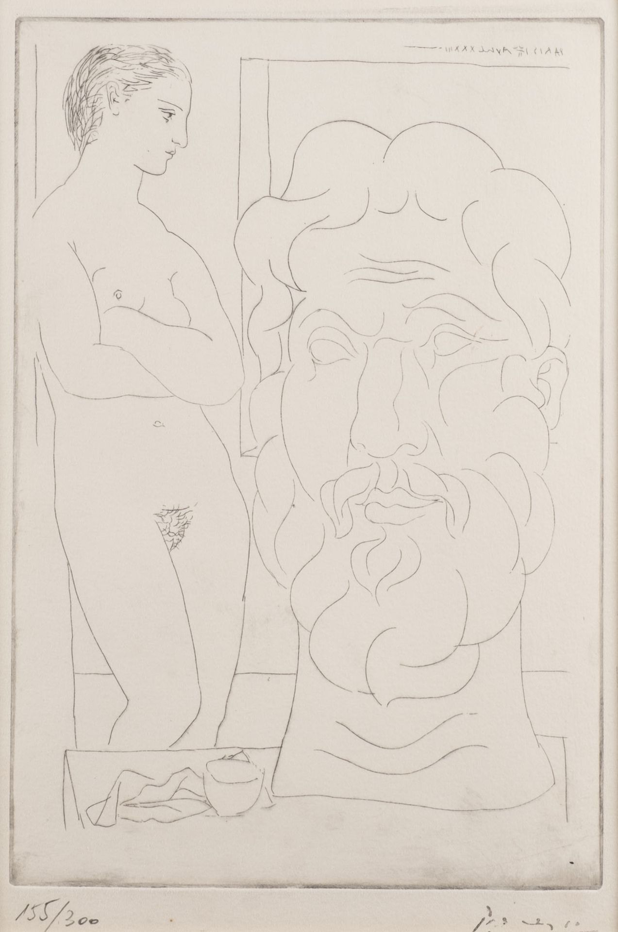 'MODÈLE ET GRANDE TÊTE SCULPTÉE' (1933)