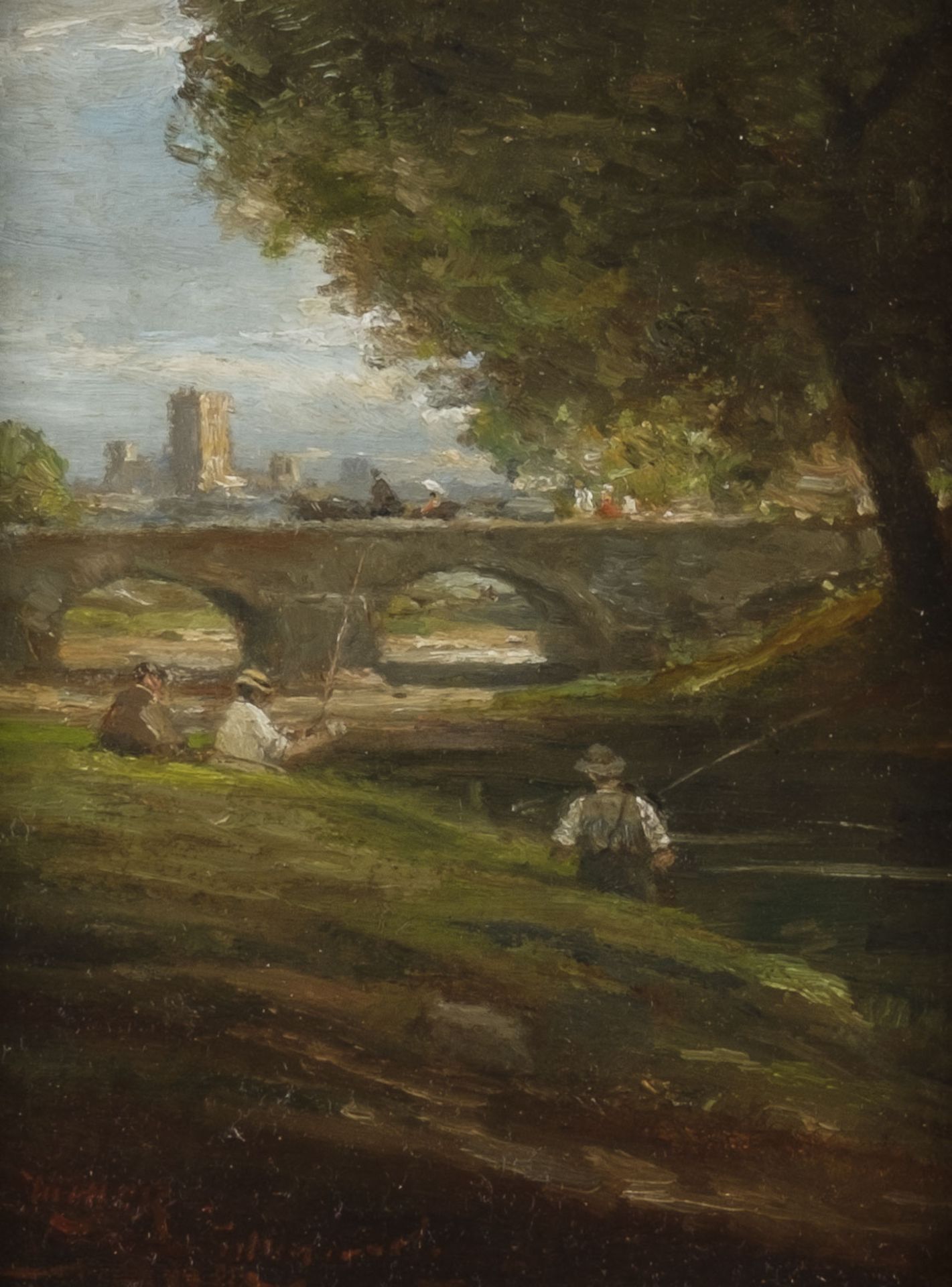 LANDSCHAFT MIT BRÜCKE UND FLUSS