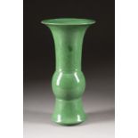 A EMERALD-GLAZED GU VASE