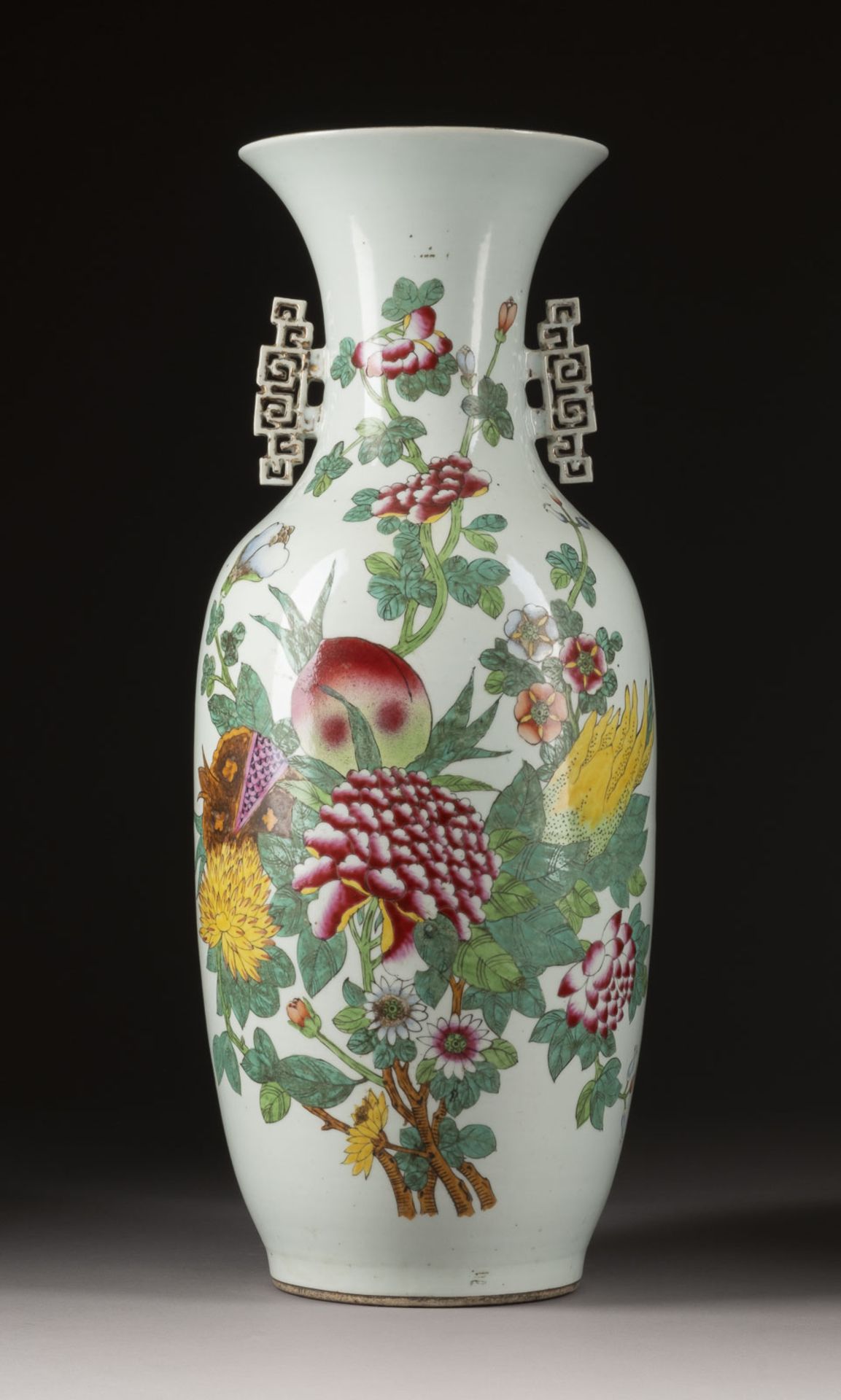 LIU HESHUN ATTRIBUTED, A FAMILLE ROSE 'SANDUO' VASE