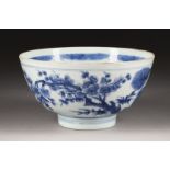 A BLUE-AND-WHITE 'THREE FRIENDS OF WINTER' BOWL