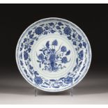 A BLUE-AND-WHITE 'LOTUS' PLATE