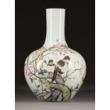 CHENG YITING ATTRIBUTED, A FAMILLE ROSE 'MAGPIE AND PRUNUS' VASE