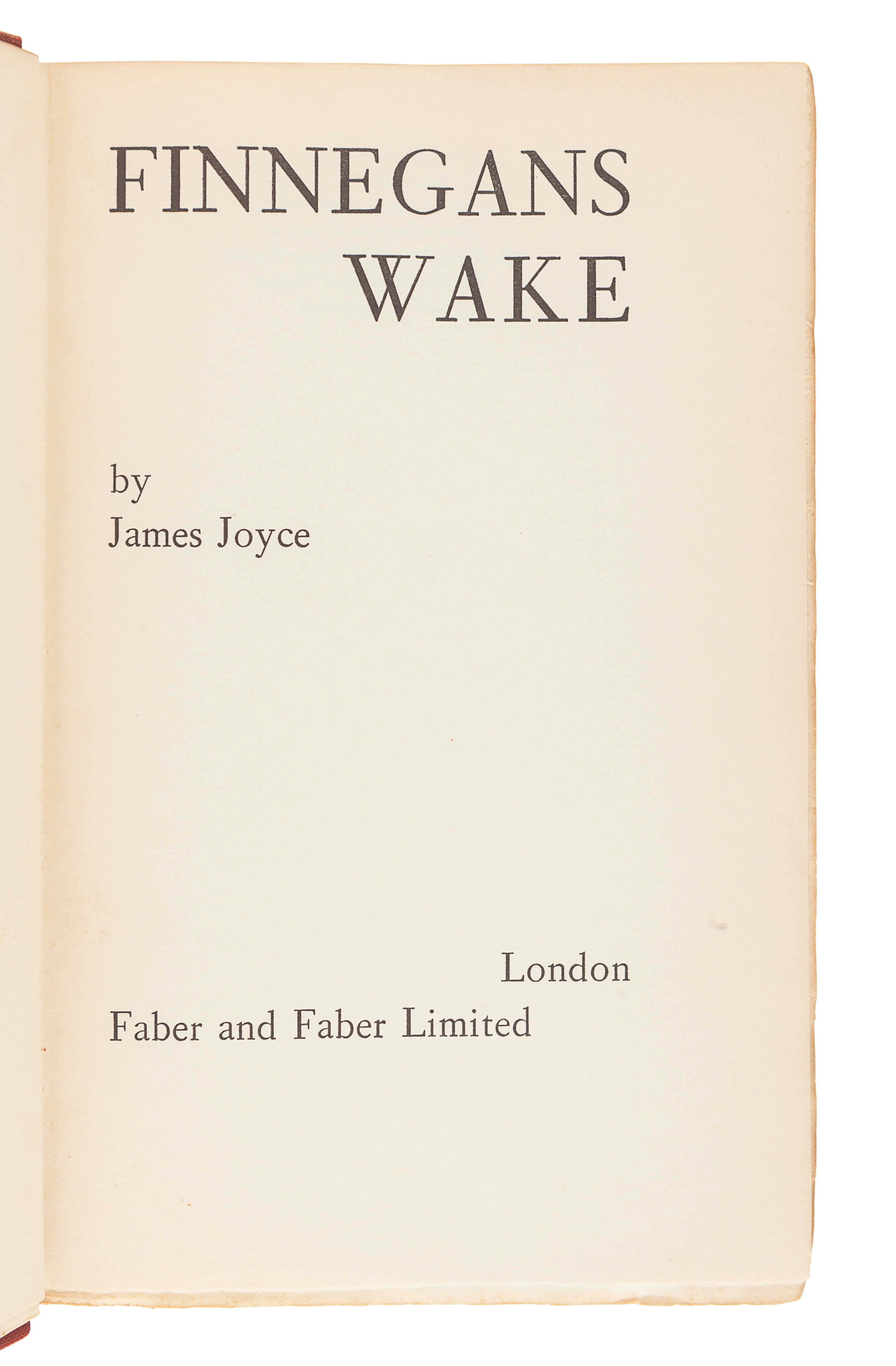 JOYCE, James (1882-1941). Finnegans Wake. London: Faber and Faber, 1939.