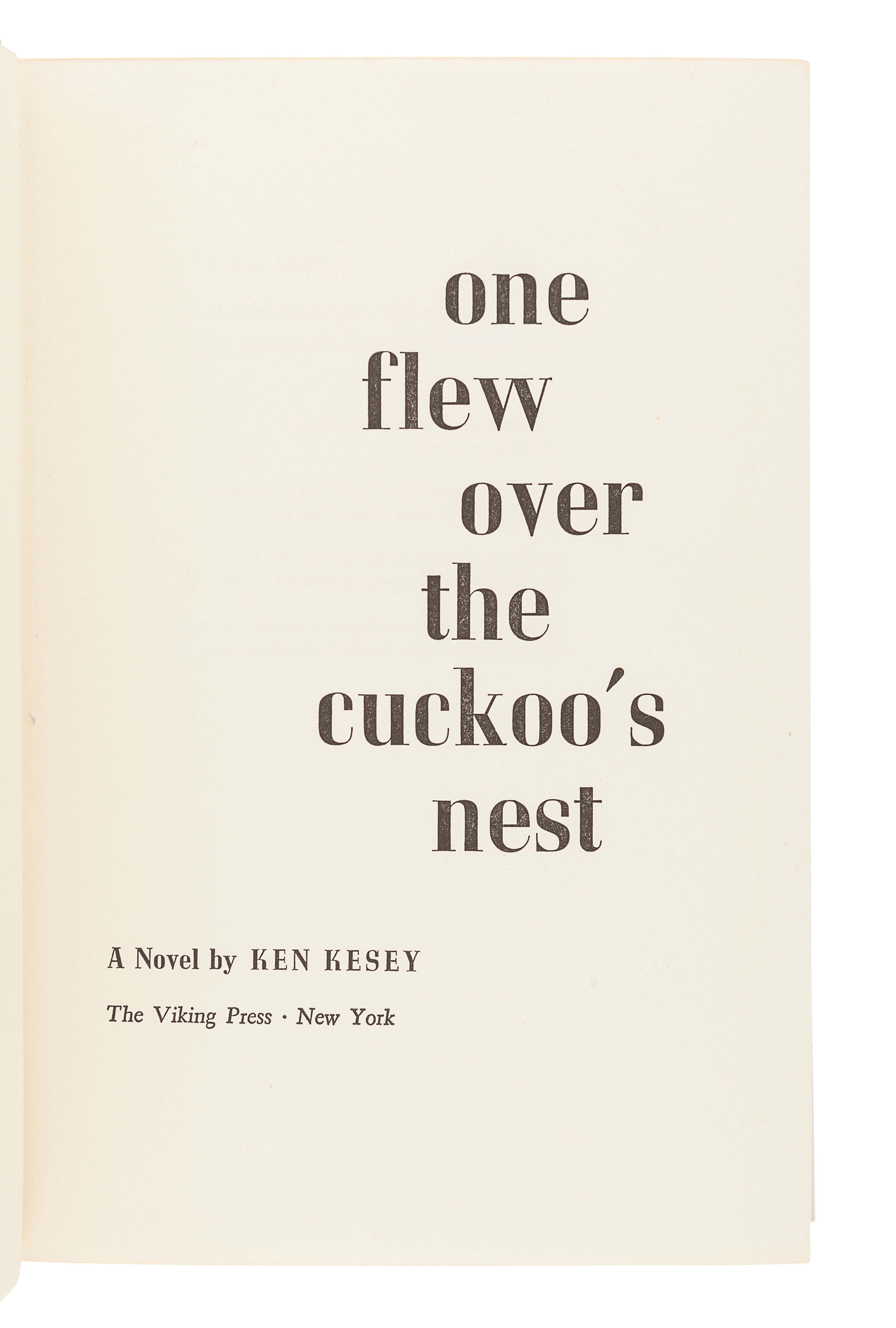 KESEY, Ken (1935-2001). One Flew Over the Cuckoo's Nest. New York: The Viking Press, 1962. - Image 4 of 4