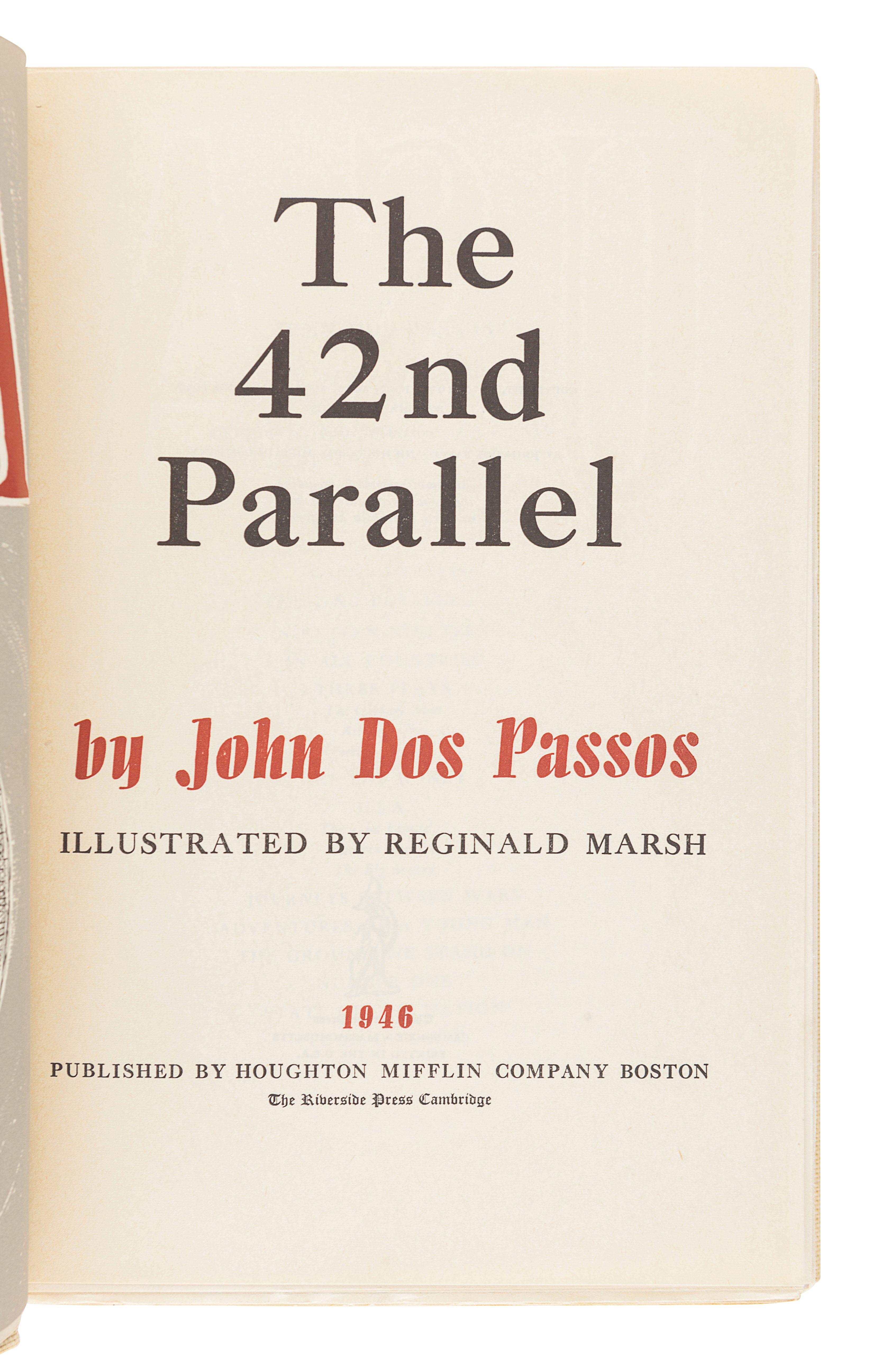 DOS PASSOS, John (1896-1970). [The U.S.A. Trilogy]. Comprising: The 42nd Parallel. -- 1919. -- The B - Image 2 of 3