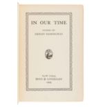 HEMINGWAY, Ernest (1899-1961). In Our Time. New York: Boni & Liveright, 1925.