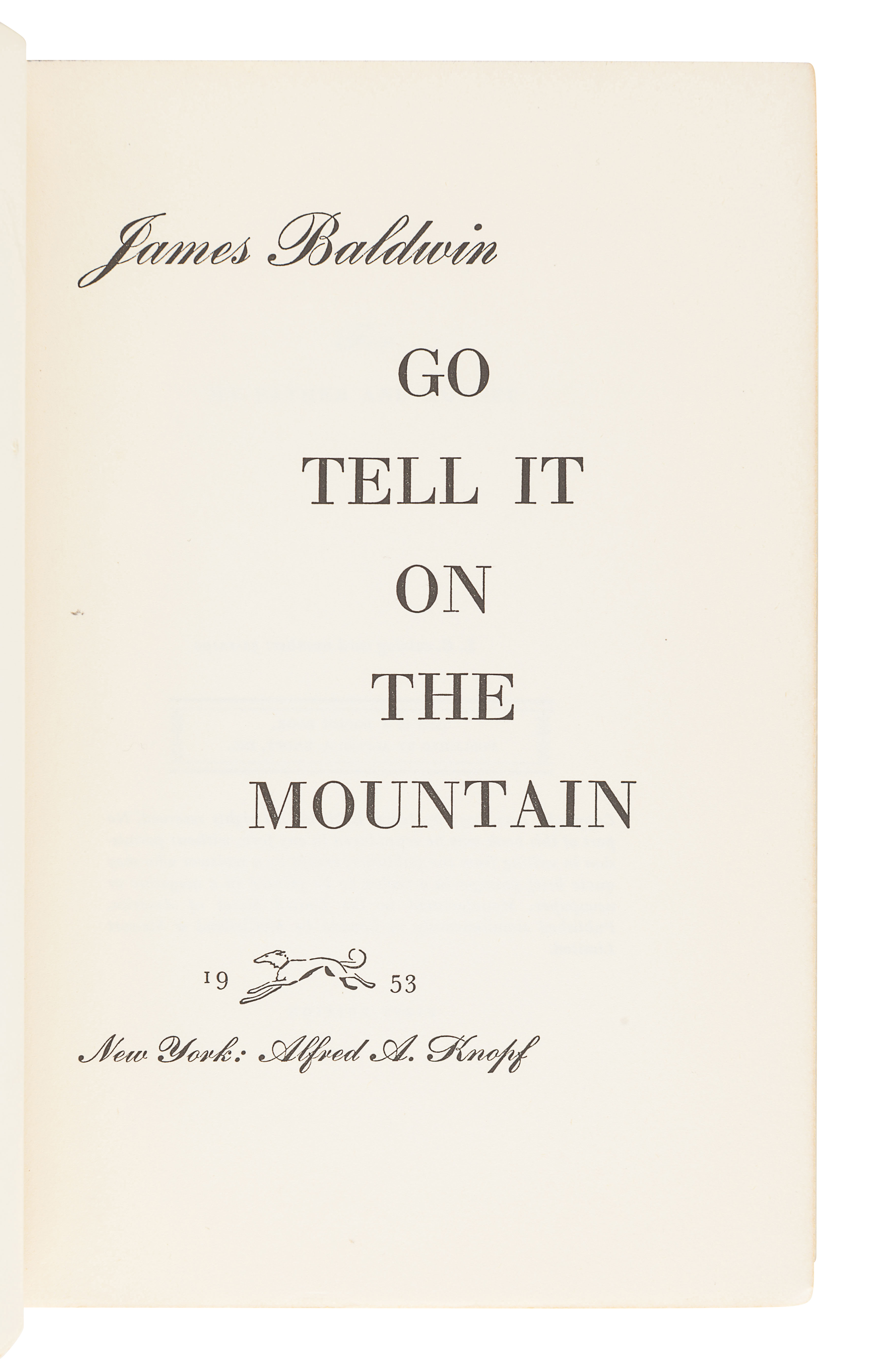 BALDWIN, James (1924-1987). Go Tell It On the Mountain. New York: Alfred A. Knopf, 1953. - Image 3 of 3