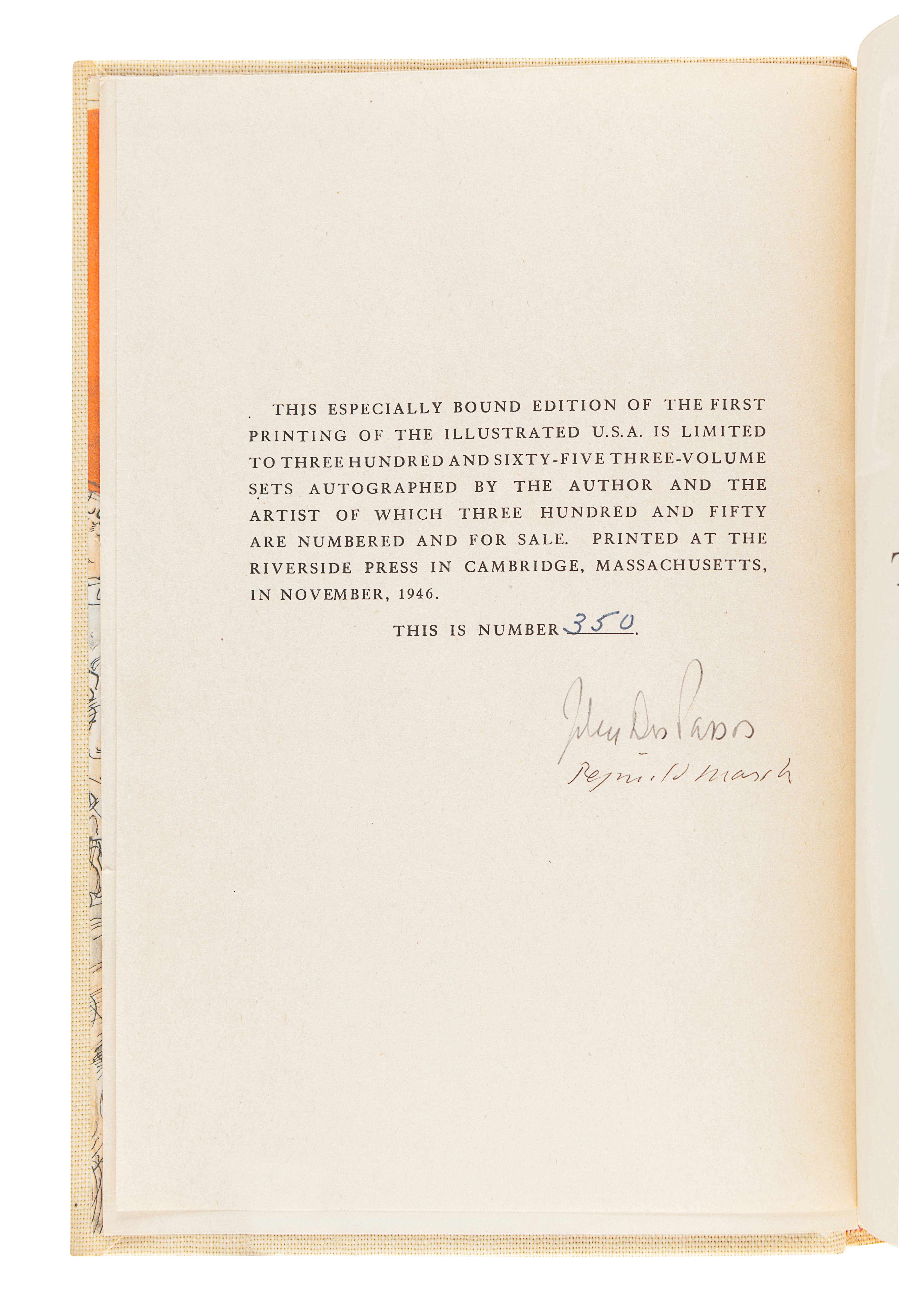 DOS PASSOS, John (1896-1970). [The U.S.A. Trilogy]. Comprising: The 42nd Parallel. -- 1919. -- The B - Image 3 of 3