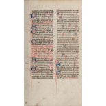 [MANUSCRIPT LEAF -- MISSAL]. One leaf on vellum, in Latin. England?, ca 1375.