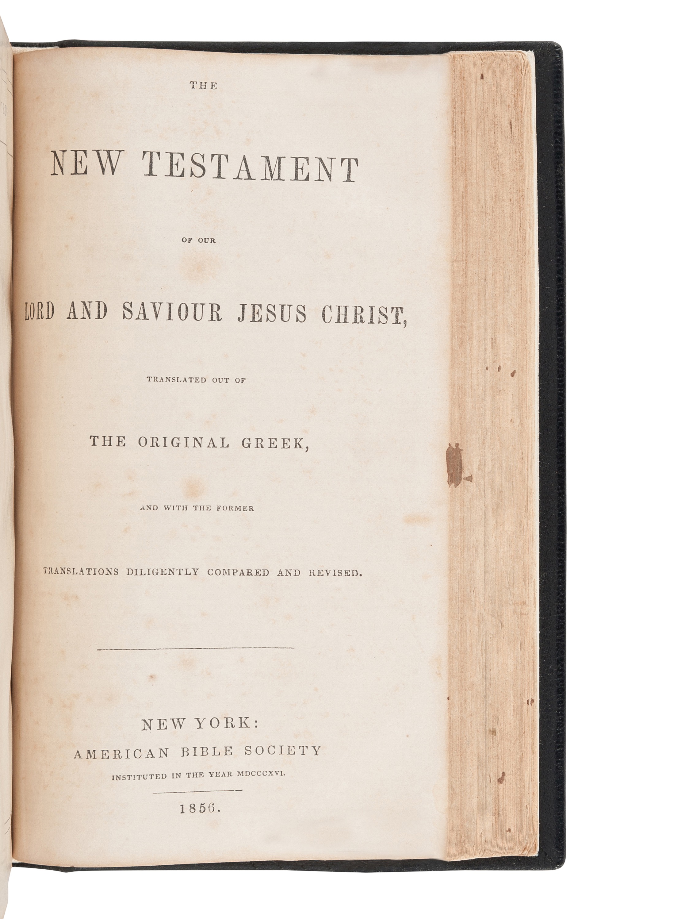 [BIBLES - AMERICAN BIBLE SOCIETY]. A group of 4 Bibles, comprising: