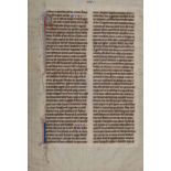[MANUSCRIPT LEAF -- BIBLE]. One leaf on vellum, in Latin. Germany, ca. 1425.