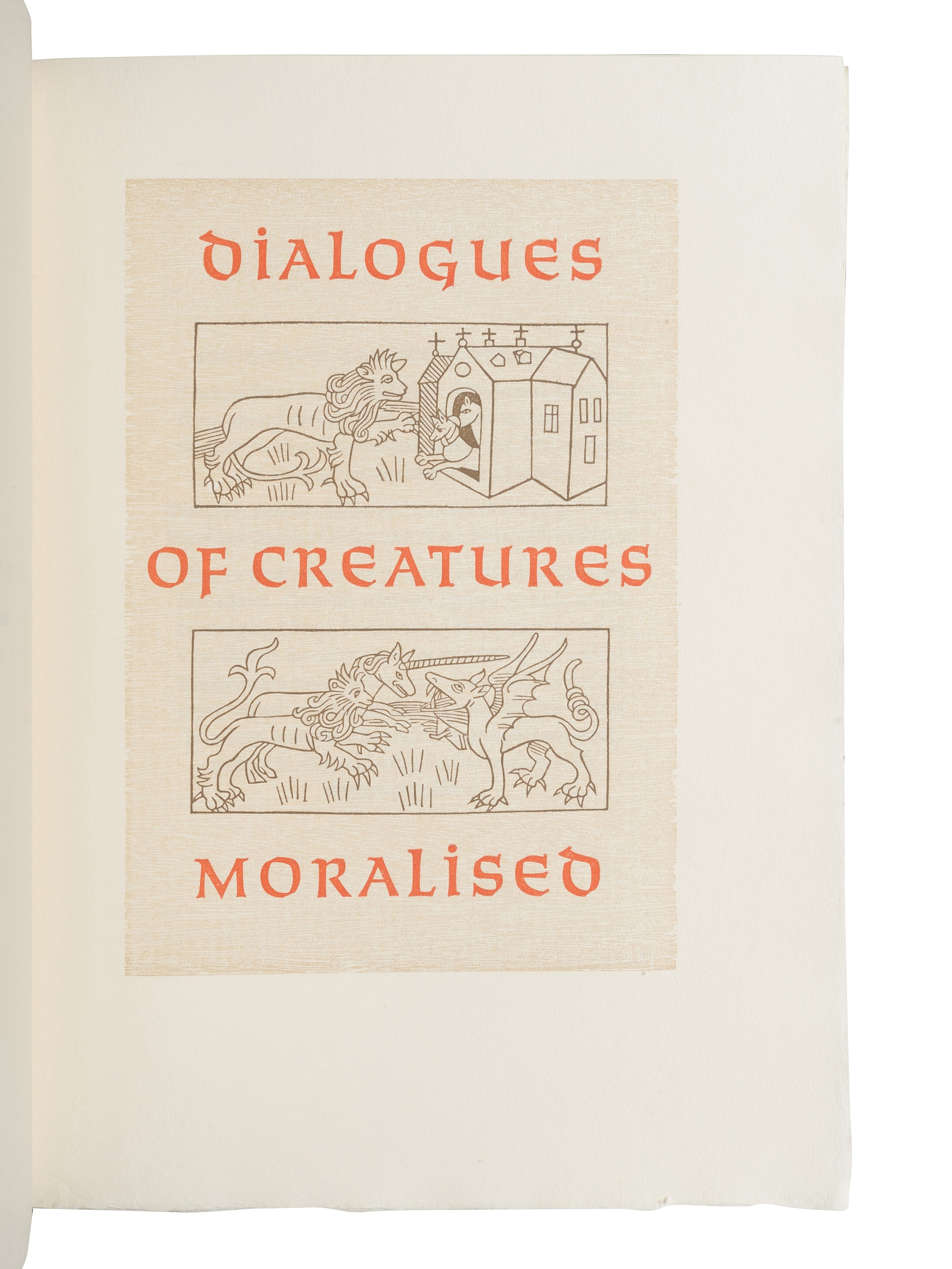 [ALLEN PRESS]. Dialogues of Creatures Moralised. Preface by Joseph Haslewood. Kentfield: Allen Press