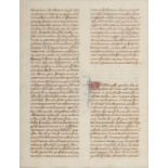 [MANUSCRIPT LEAF -- BIBLE]. One leaf on vellum, in Latin. France, ca 14th century.