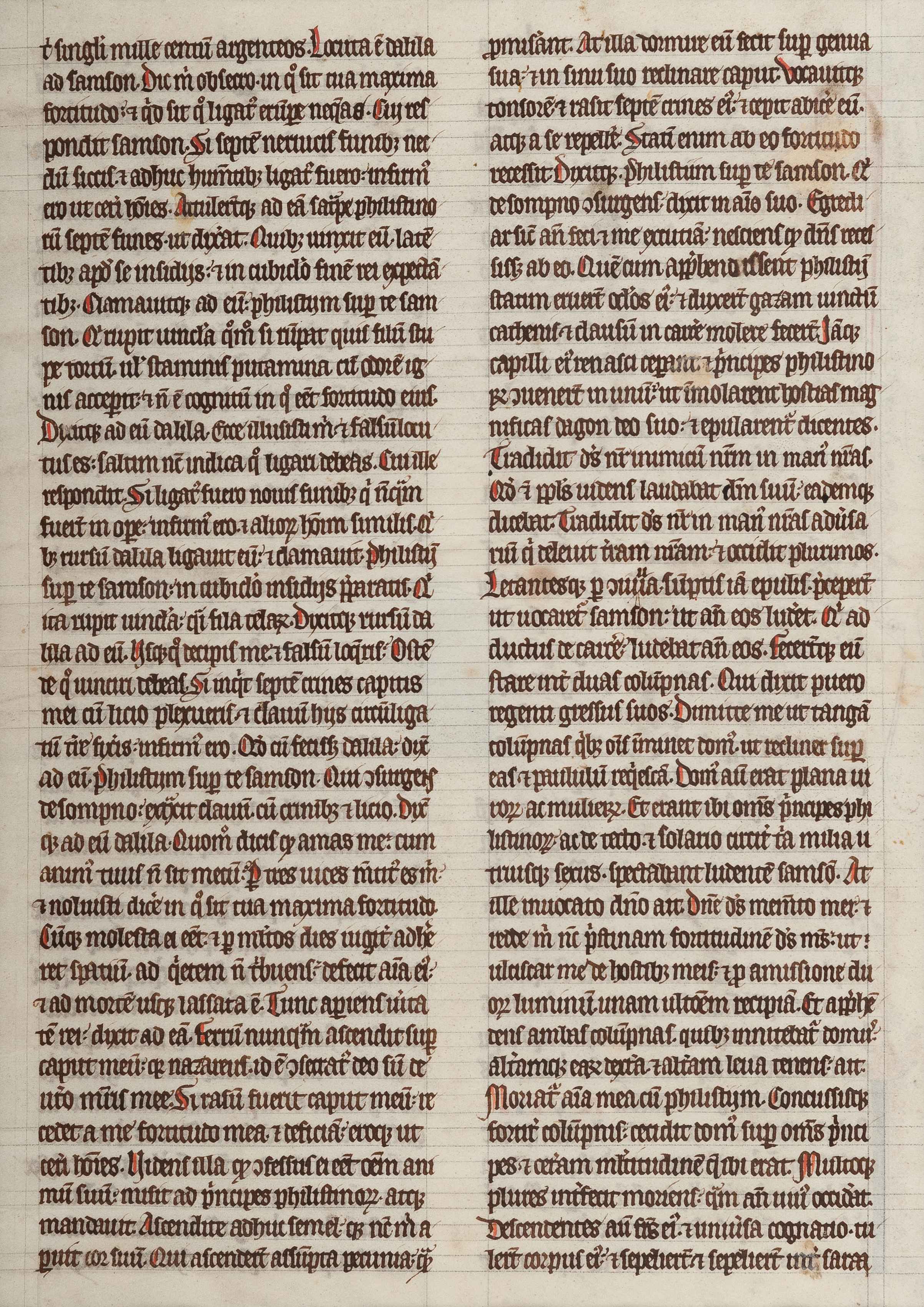 [MANUSCRIPT LEAF -- BIBLE]. One leaf on vellum, in Latin. Germany, ca. 1425. - Image 2 of 4