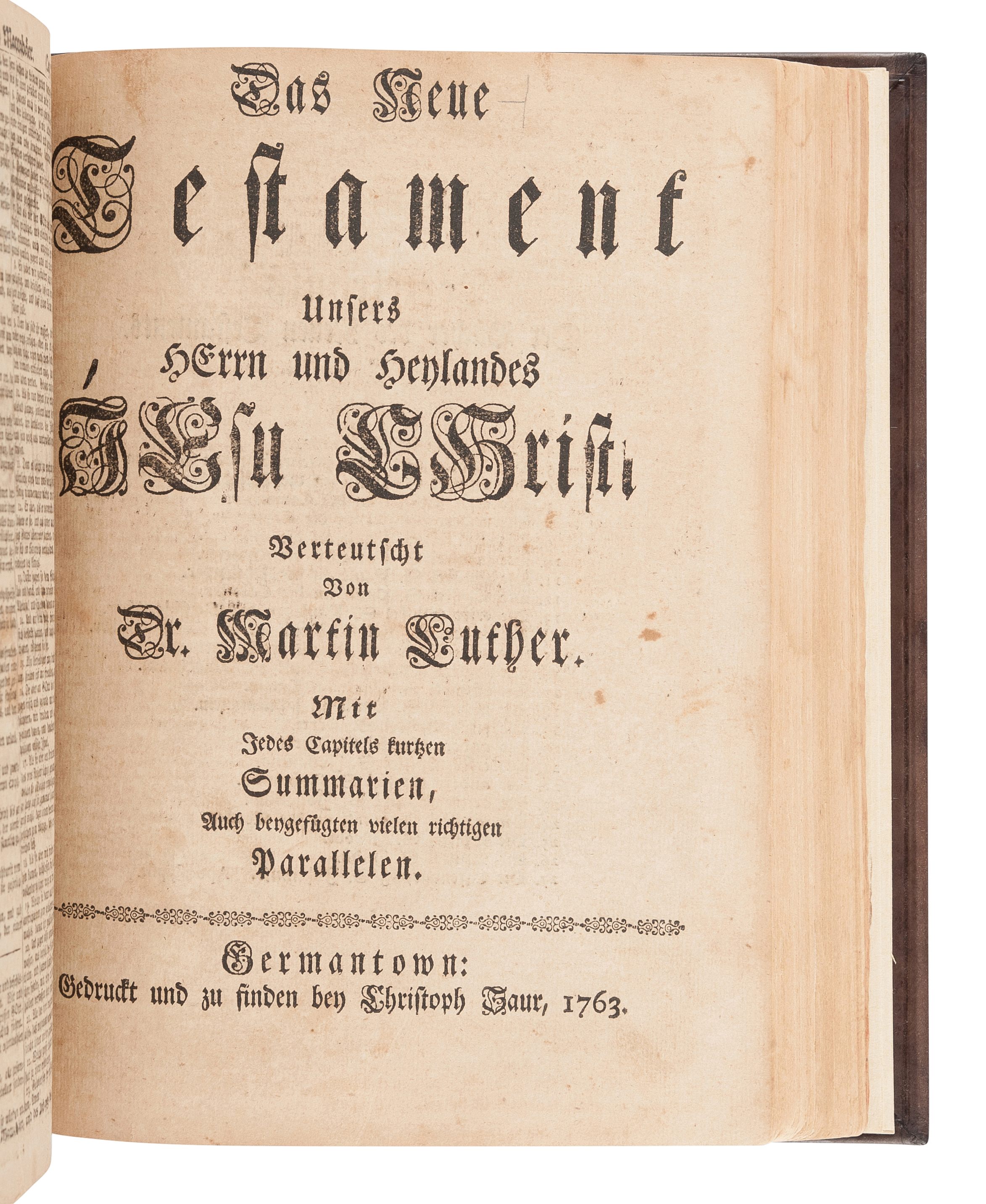 [BIBLE, in German]. Biblia, das ist, Die Heilige Schrift Altes und Neues Testaments. Germantown: Chr - Image 2 of 2