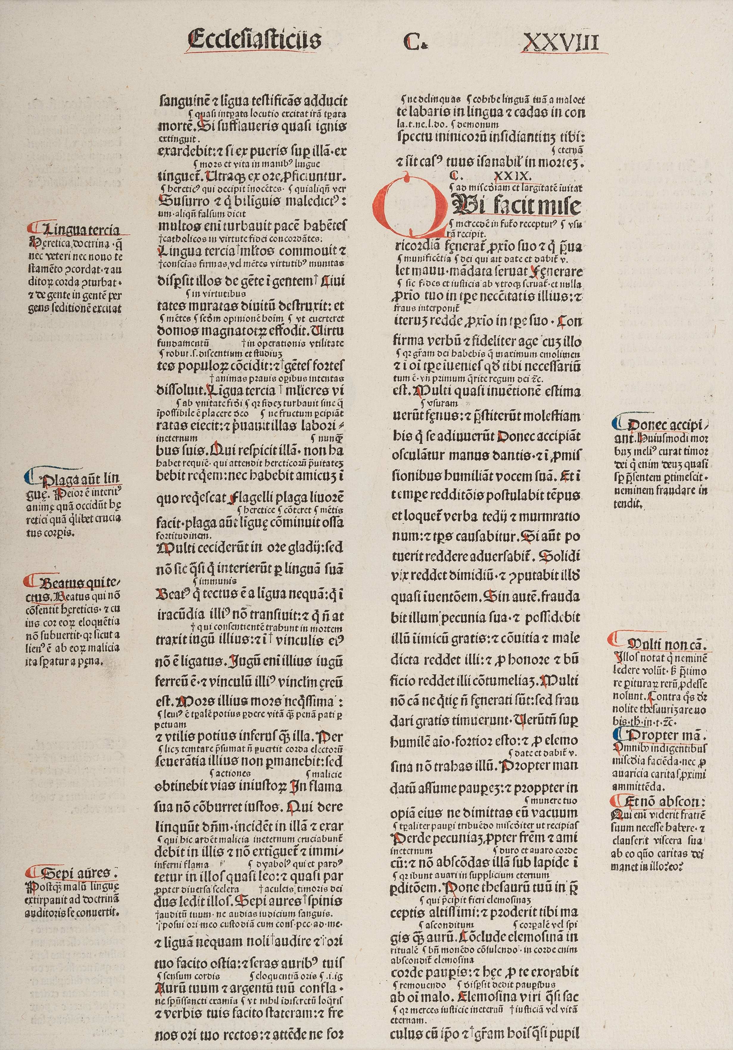 [BIBLE LEAVES - LATIN]. A group of 5 Bible leaves in Latin, comprising: - Image 2 of 10