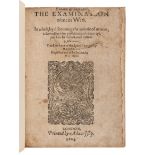 HUARTE, Juan (1529?-1588).   Examen de Ingenios. The Examination of Mens Wits. Richard Carew, transl