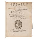 IAMBLICHUS (245-325). Logio suo. De Vita Pythagorae, & Protrepticae Orationes ad Philosophiam Lib. I