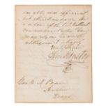 HOUSTON, Sam (1793-1863). Autograph letter signed as Senator ("Sam Houston"), to Elisha M. Pease. Wa