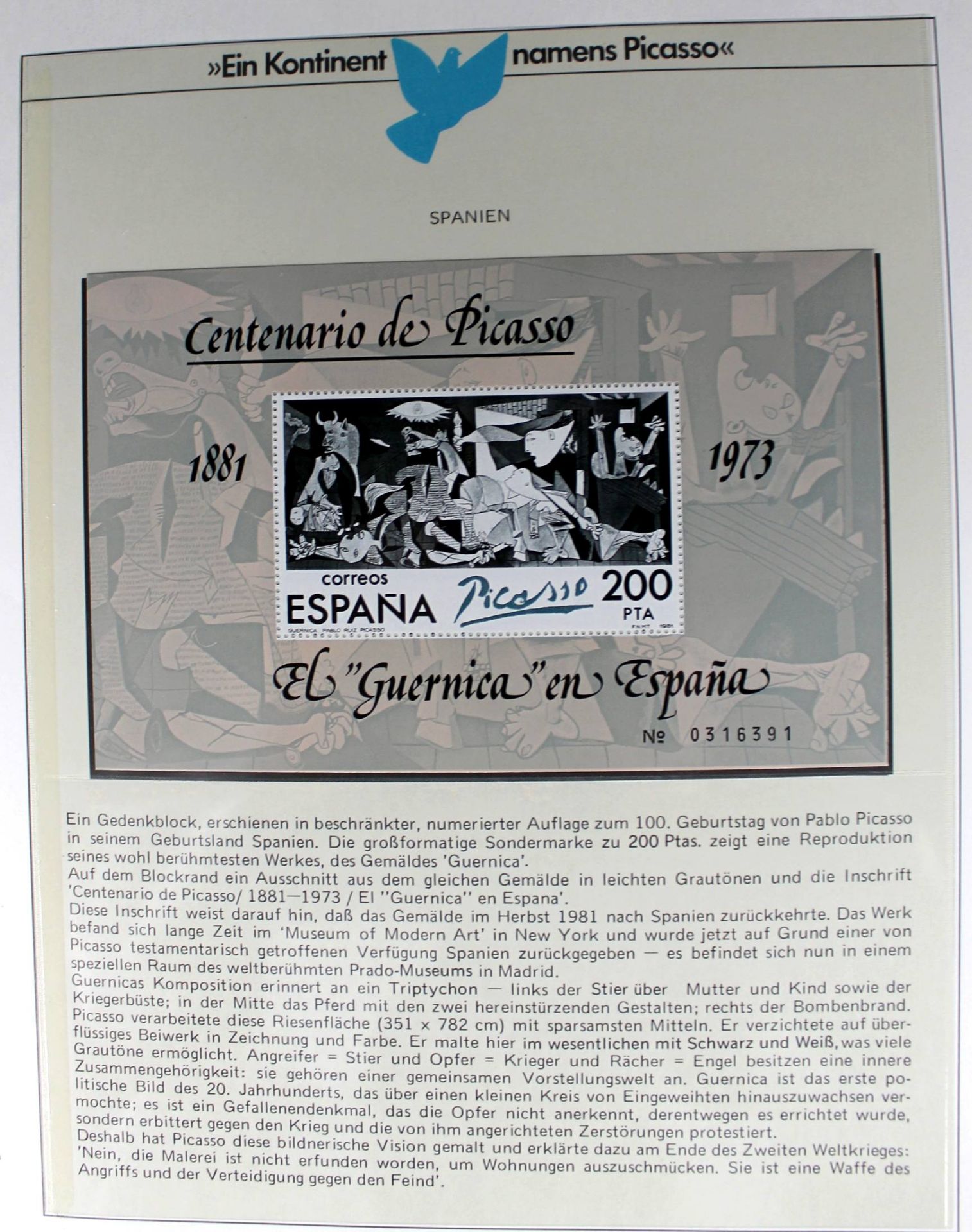 1 Sammlung (2 Alben) „Ein Kontinent Namens Picasso“, sehr hoher Einstandspreis - Image 2 of 5