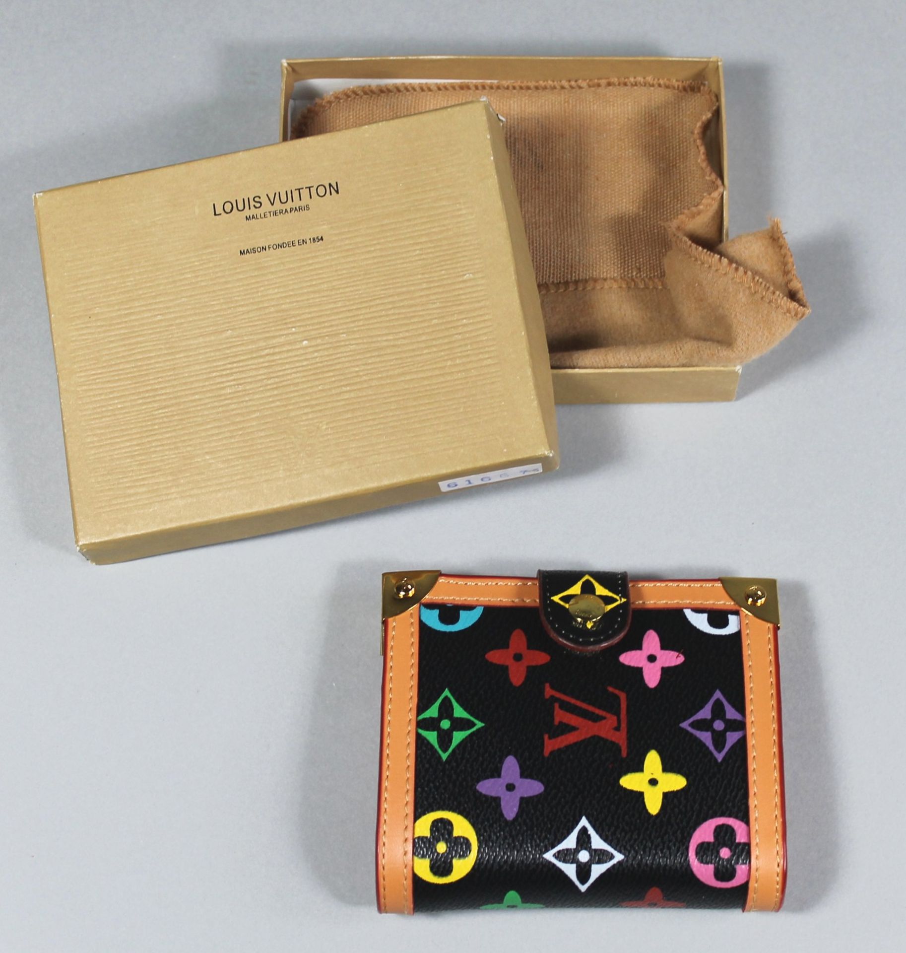1 kleiner Geldbeutel mit original Schachtel "Louis Vuitton, Multicolor"