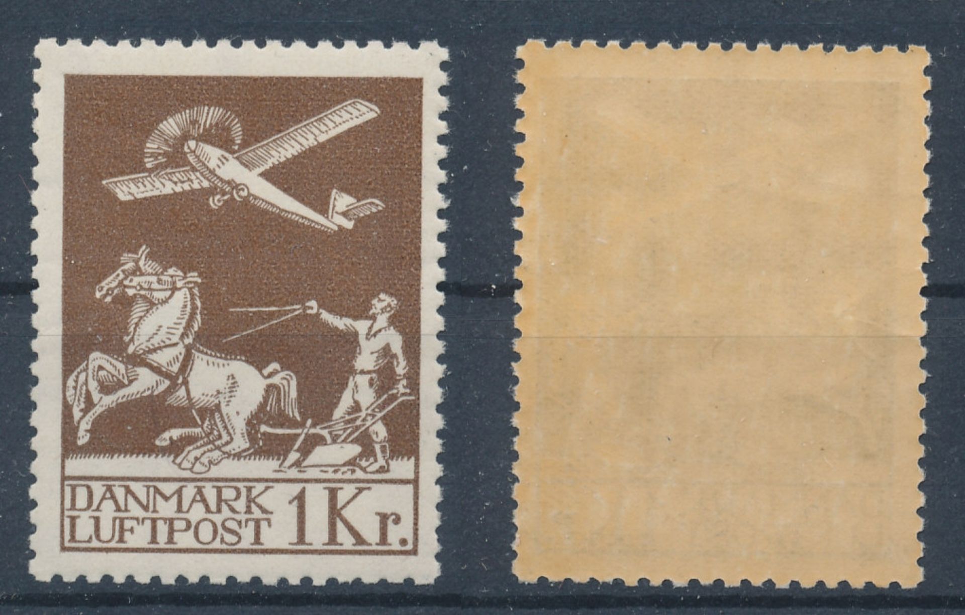 1 Flugpostmarke "Dänemark" in postfrischer Erhaltung, MiNr. 181, seltenes Angebot