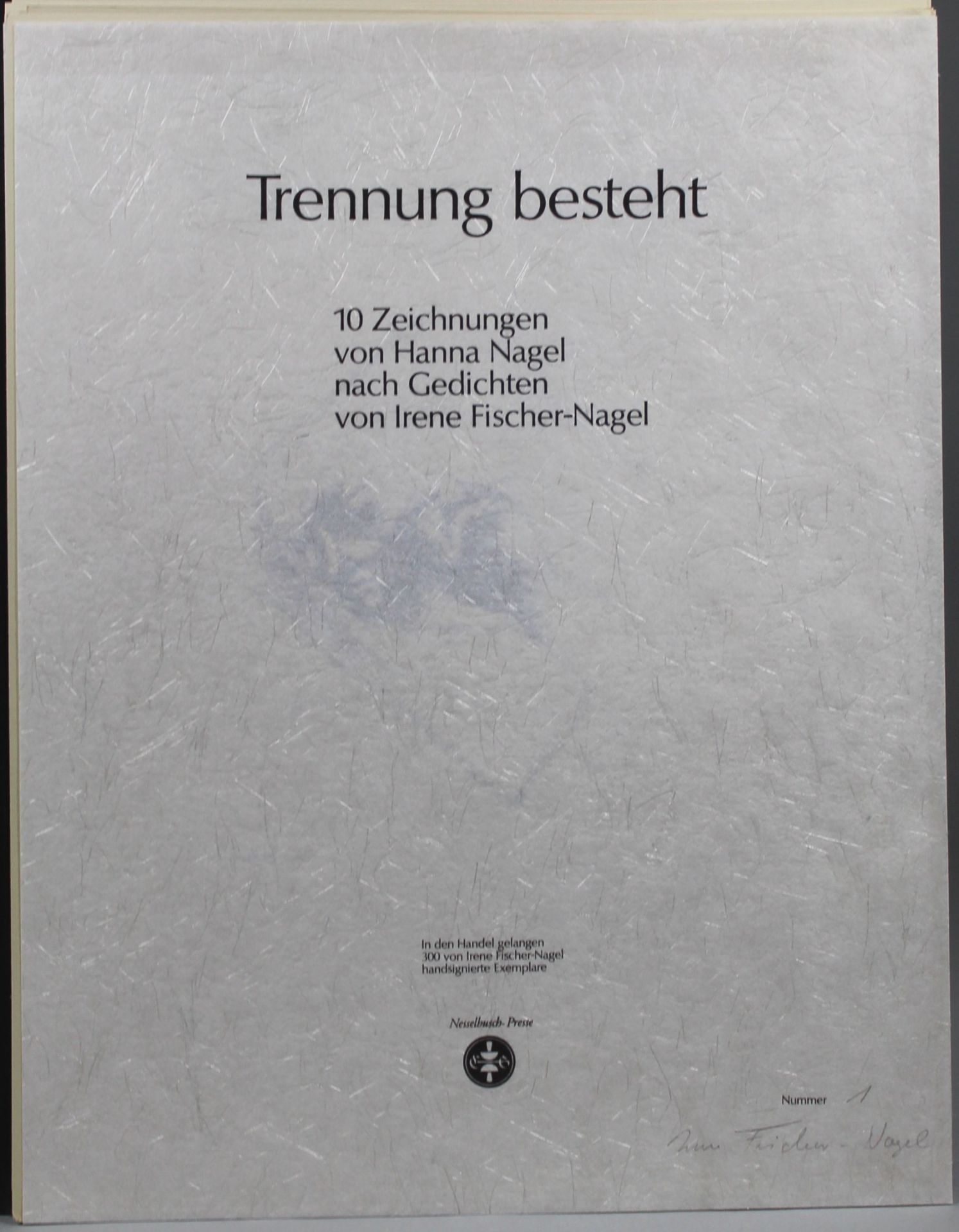 1 Graphik-Mappe von Hanna Nagel (1907 Heidelberg 1975 ebenda) "Trennung besteht", 10 Zeichnungen