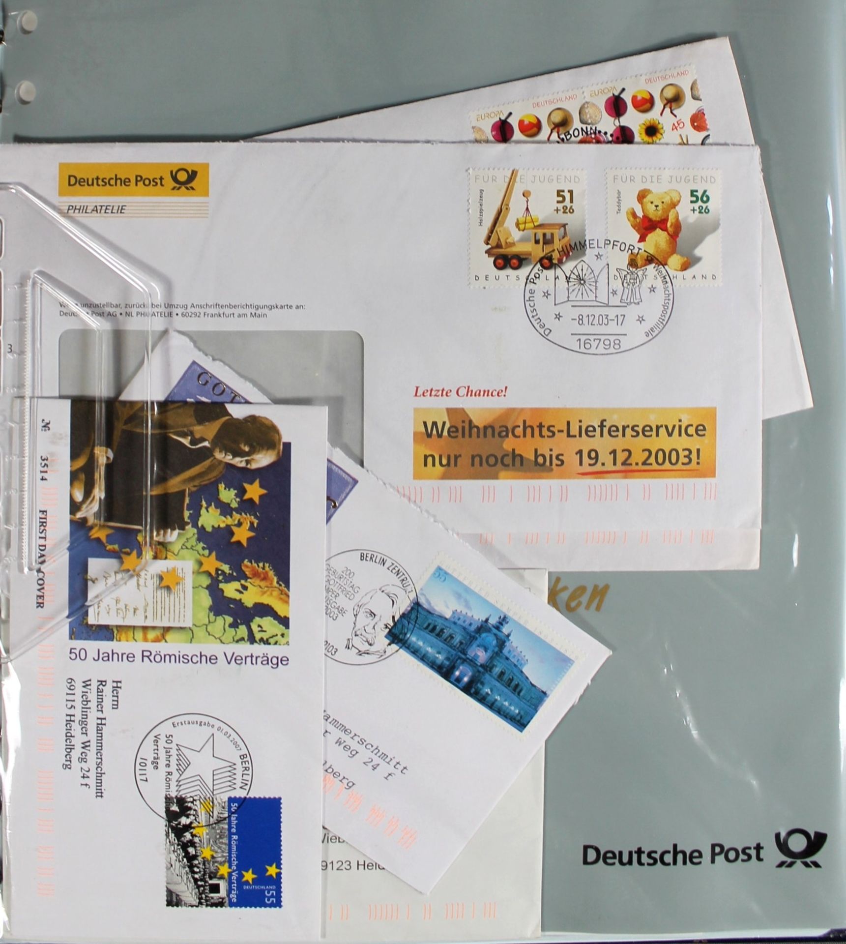 3 Alben "Deutsche Post" bestehend aus "Der Weg zum Euro auf Briefmarken", ohne Nominale, aus Abo, " - Image 2 of 14