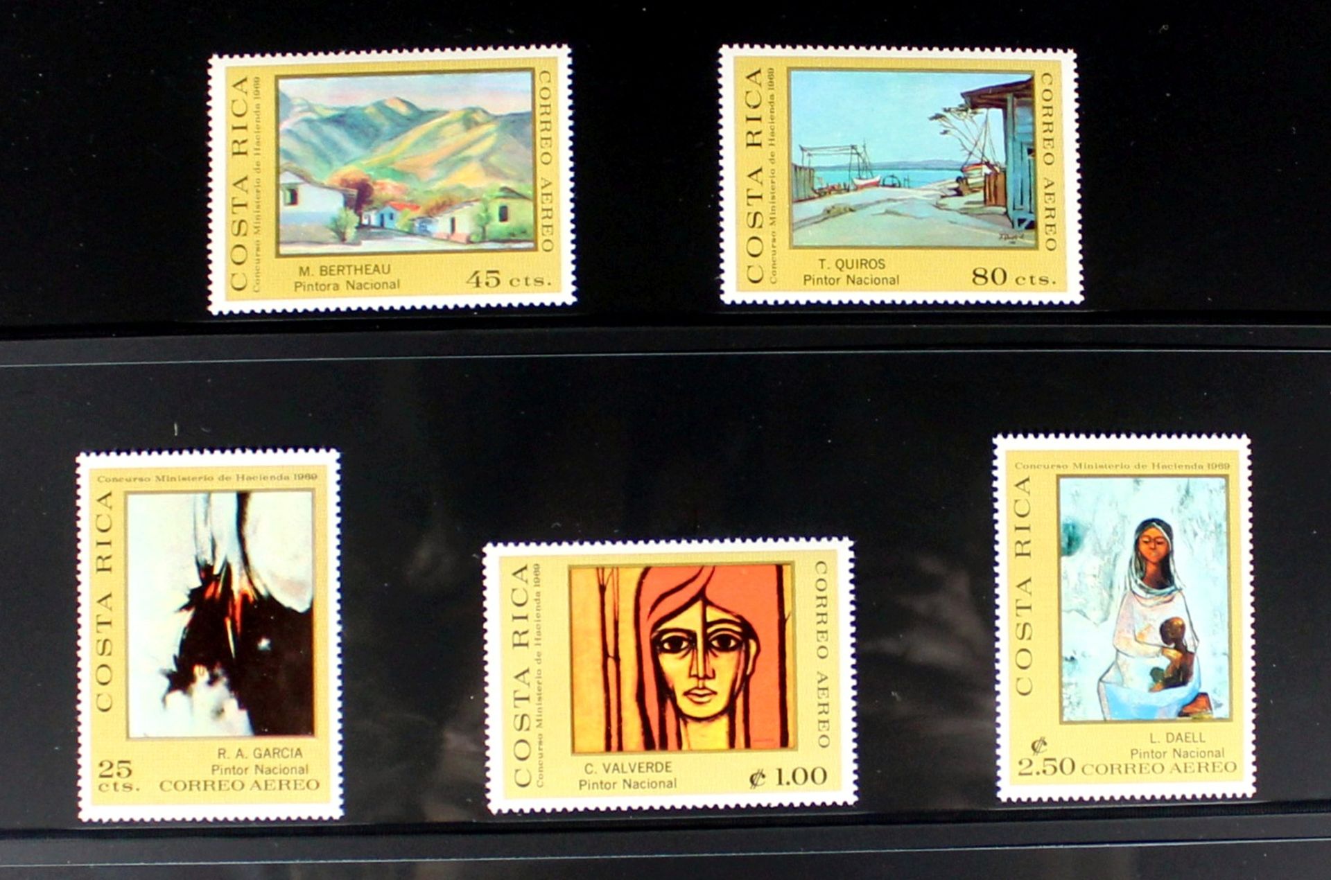 3 Briefmarkenalben „Motive“, nur Gemälde, hochwertige Lindner-Alben mit schwarzen Blättern, Neupreis - Bild 2 aus 4