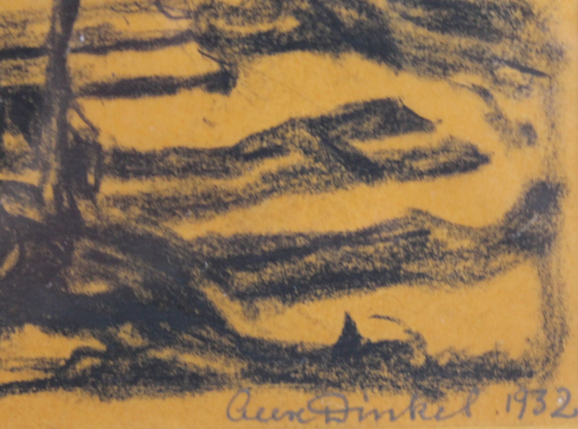 1 Original-Zeichung "Landschaft", rechts unten signiert und datiert Dinkel 1932, ca. 24,5cm x - Image 2 of 3