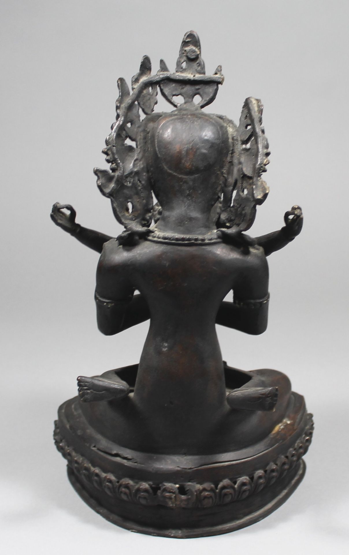 1 Skulptur Bronze "Vajrakilaya in Vereinigung", Asien, H ca. 36cm, Figur weist hinten Beschädigungen - Image 4 of 6