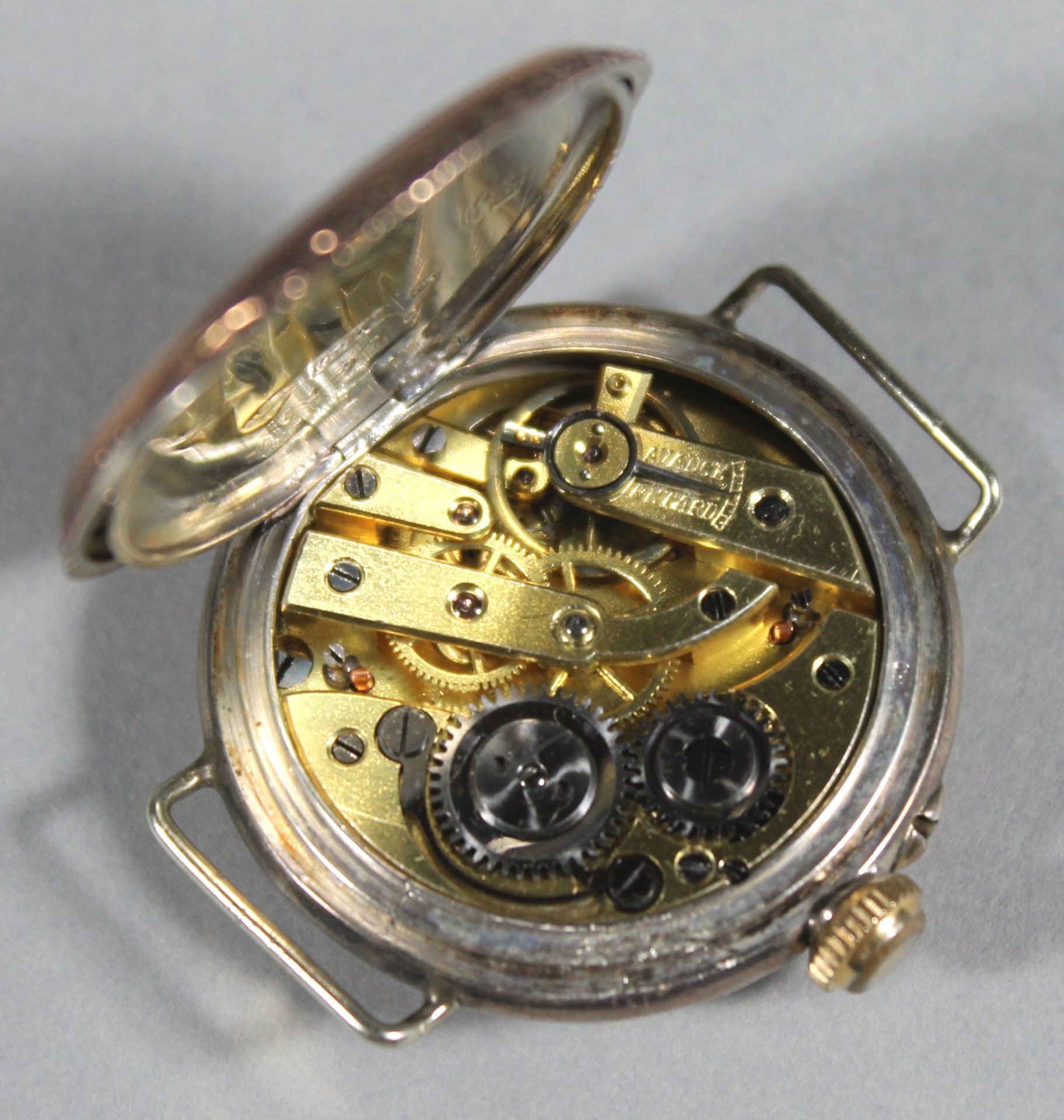 1 Damenarmbanduhr ohne Armband Silber (800/000), diverse Punzen "Lilie", emailliertes Zifferblatt - Image 4 of 4