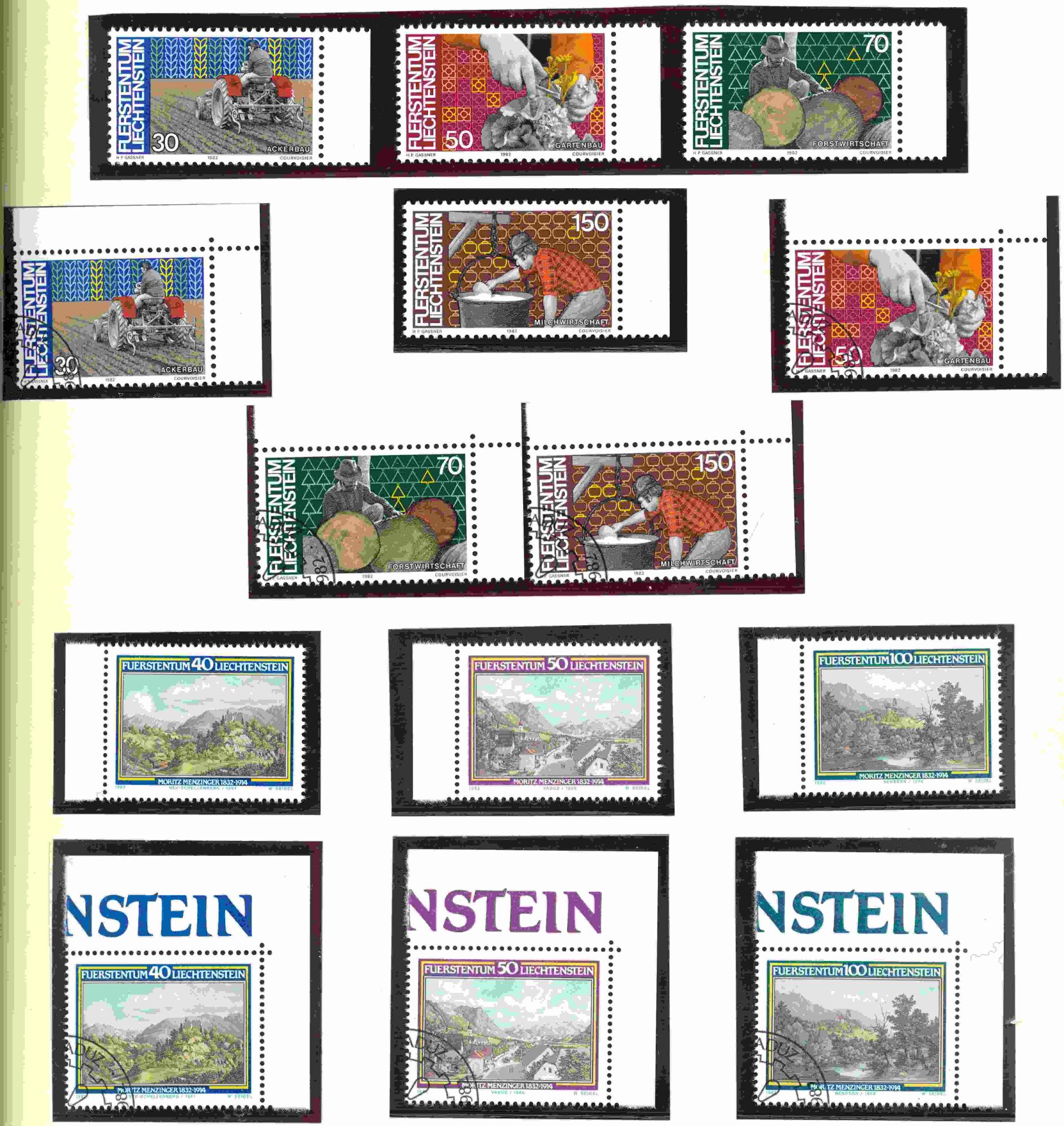 1 Sammlung "Liechtenstein" in 2 Alben von 1968 bis 1990, postfrisch und gestempelt, mit Kleinbögen - Image 5 of 6