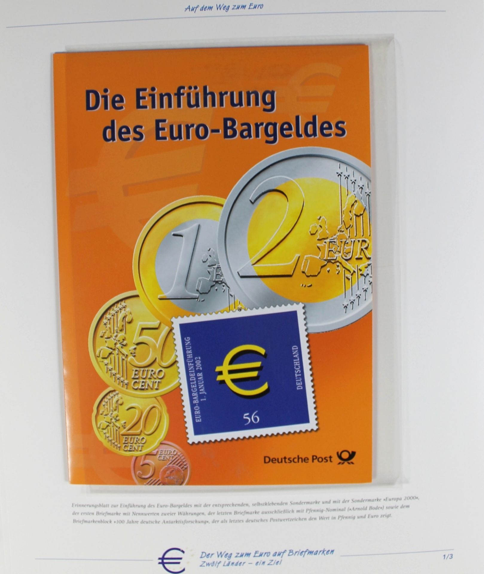 3 Alben "Deutsche Post" bestehend aus "Der Weg zum Euro auf Briefmarken", ohne Nominale, aus Abo, " - Image 12 of 14