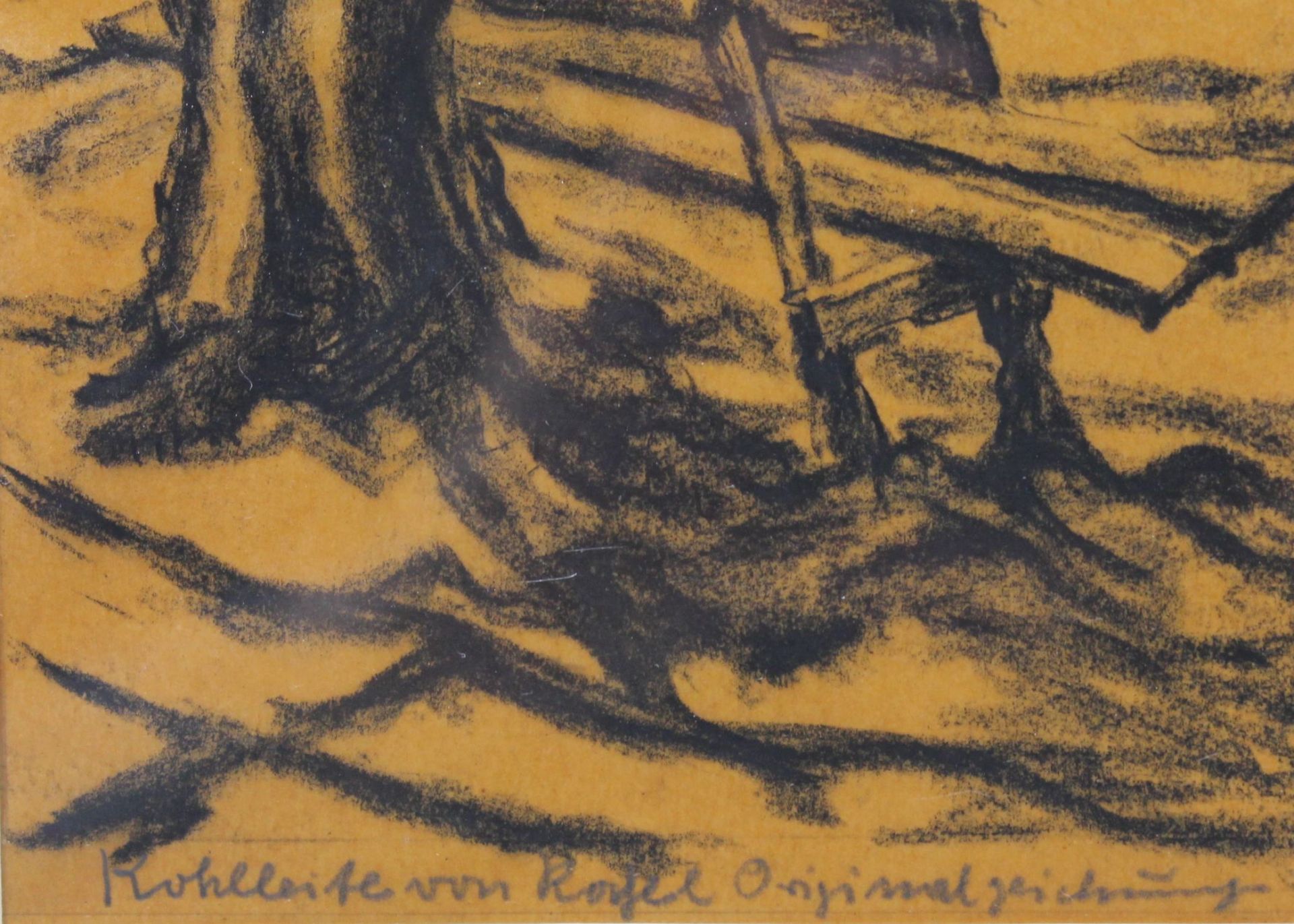 1 Original-Zeichung "Landschaft", rechts unten signiert und datiert Dinkel 1932, ca. 24,5cm x - Image 3 of 3