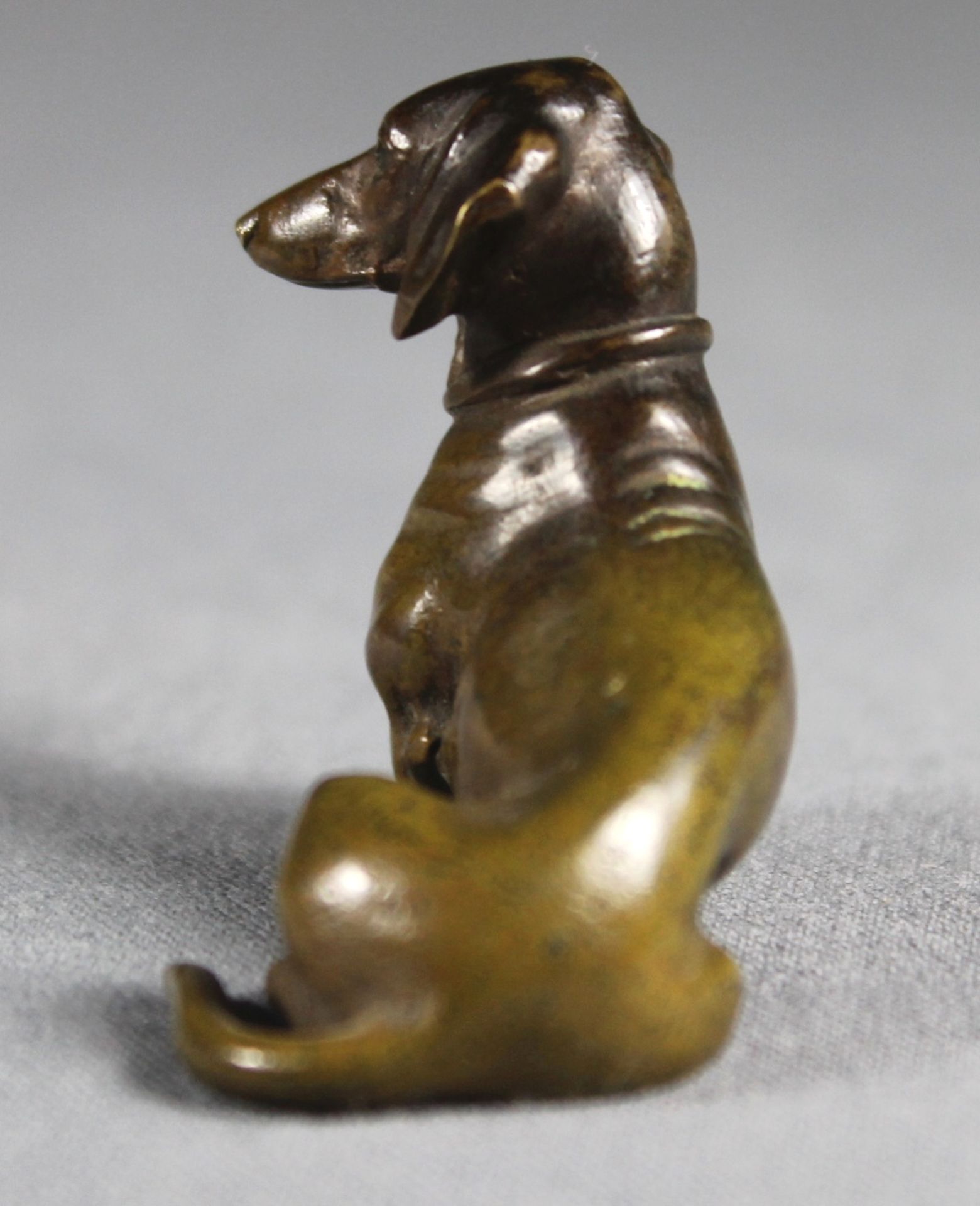 1 kleine Bronzefigur "sitzender Dackel", ca. 3,5cm x 5cm - Image 4 of 4