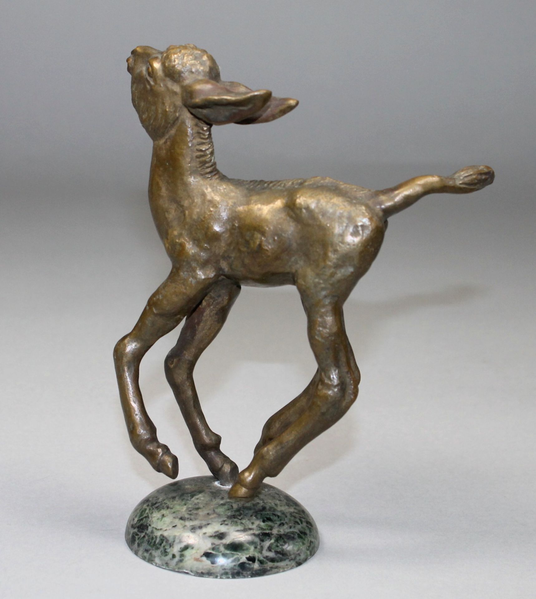 1 Bronzefigur auf runder Marmorplinthe "Esel", keine Signatur erkennbar, ca. 18cm x 14cm x 10cm (mit - Bild 4 aus 4