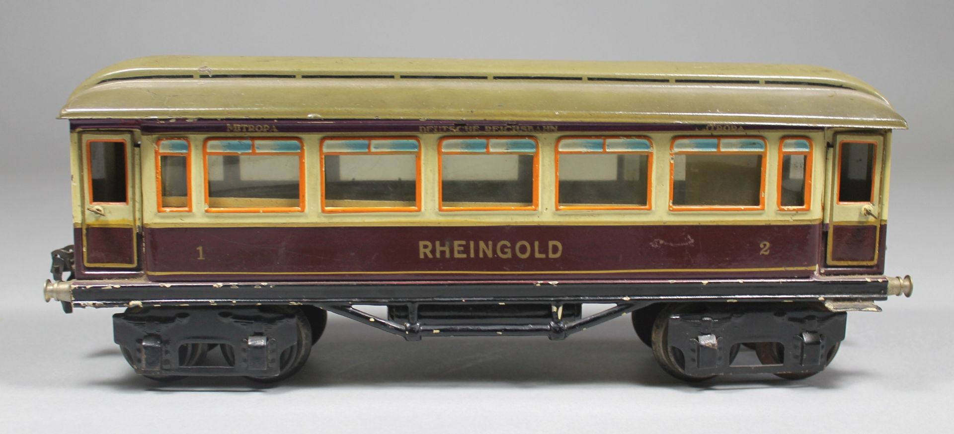 1 alter Personenwagen "Märklin, Rheingold", Spur HO, Inneneinrichtung, farbig lithographiertes - Image 2 of 6