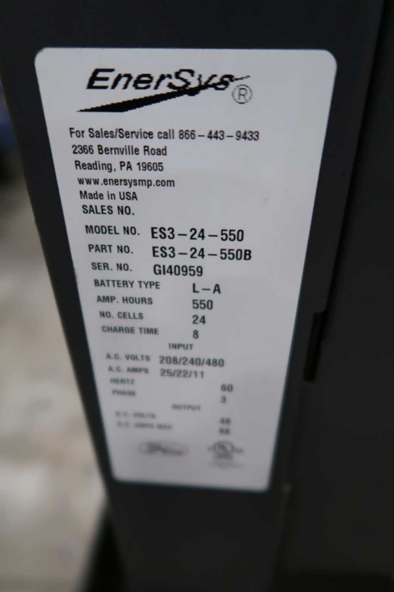 Enersys Model ES3-24-550, Endforce SCR 48V Charger - Image 2 of 3