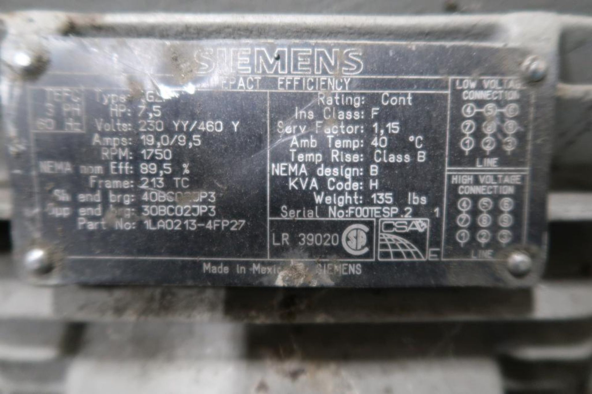 Siemens P/N AV21100KK017PZ102, Vacuum Pump - Image 6 of 7